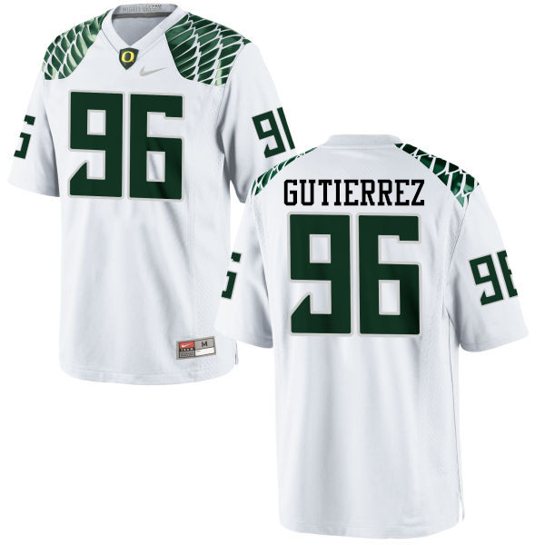 Men #96 Anthony Gutierrez Oregon Ducks College Football Jerseys-White